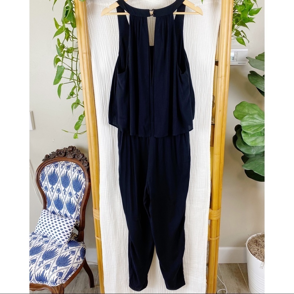 CHELSEA SKY WOMENS POPOVER SLEEVELESS JUMPSUIT - Picture 3 of 9